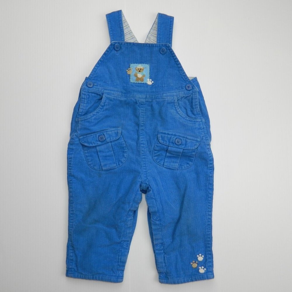 The Children's Place Blue Corduroy Bear Overalls Baby Boy 12 months 12M